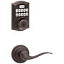 Kwikset Tustin Passage Lever Set and Electronic Keyless Entry Deadbolt Combo Pack with SmartKey from the Home Connect Collection Venetian Bronze
