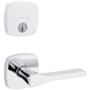 Kwikset Tripoli Passage Lever Set and Single Cylinder Keyed Entry Deadbolt Combo with SmartKey from the Midtown Collection Polished Chrome