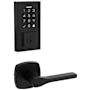 Kwikset Tripoli Passage Lever Set and Electronic Keyless Entry Deadbolt Combo Pack with SmartKey from the SmartCode Deadbolts Touchscreen Collection Matte Black