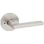 Kwikset Halifax Privacy Door Lever Set with Round Rose Satin Nickel