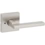 Kwikset Halifax Privacy Door Lever Set with Square Rose Satin Nickel
