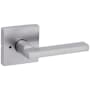 Kwikset Halifax Privacy Door Lever Set with Square Rose Satin Chrome