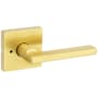 Kwikset Halifax Privacy Door Lever Set with Square Rose Satin Brass