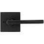 Kwikset Halifax Privacy Door Lever Set with Square Rose Matte Black