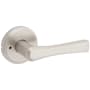 Kwikset Katella Privacy Door Lever Set with Round Rose Satin Nickel
