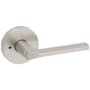 Kwikset Lisbon Privacy Door Lever Set with Round Rose Satin Nickel