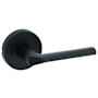 Kwikset Lisbon Privacy Door Lever Set with Round Rose Matte Black