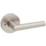 Kwikset Milan Privacy Door Lever Set with Round Rose Satin Nickel