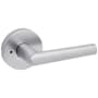 Kwikset Milan Privacy Door Lever Set with Round Rose Satin Chrome