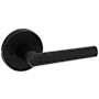 Kwikset Milan Privacy Door Lever Set with Round Rose Matte Black