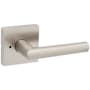 Kwikset Milan Privacy Door Lever Set with Square Rose Satin Nickel