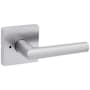 Kwikset Milan Privacy Door Lever Set with Square Rose Satin Chrome