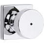 Kwikset Pismo Privacy Door Knob Set with Square Rose Polished Chrome