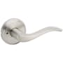 Kwikset Sedona Privacy Door Lever Set with Round Rose Satin Nickel