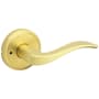 Kwikset Sedona Privacy Door Lever Set with Round Rose Satin Brass