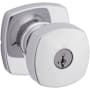 Kwikset Arroyo Single Cylinder Keyed Entry Door Knob Set with Square Rose and SmartKey Technology Polished Chrome