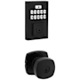 Kwikset Arroyo Keyed Entry Knob Set and Electronic Keyless Entry Deadbolt Combo Pack with SmartKey from the SmartCode Deadbolts Touchpad Collection Matte Black
