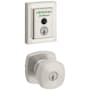 Kwikset Arroyo Single Cylinder Keyed Entry Knob Set and Electronic Keyless Entry Deadbolt Combo Pack with SmartKey from the Halo Collection Satin Nickel