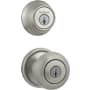 Kwikset Hancock Single Cylinder Keyed Entry Knob Set and Deadbolt Combo with SmartKey from the 660 Series Satin Nickel