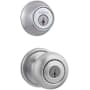 Kwikset Hancock Single Cylinder Keyed Entry Knob Set and Deadbolt Combo with SmartKey from the 660 Series Satin Chrome