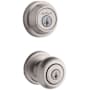 Kwikset Hancock Single Cylinder Keyed Entry Knob Set and Deadbolt Combo with SmartKey from the Contemporary Collection Satin Nickel