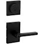 Kwikset Halifax Single Cylinder Keyed Entry Lever Set and Deadbolt Combo with SmartKey Matte Black