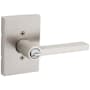 Kwikset Halifax Single Cylinder Keyed Entry Lever Set with Round Rose and SmartKey Satin Nickel