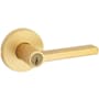 Kwikset Halifax Single Cylinder Keyed Entry Lever Set with Round Rose and SmartKey Satin Brass