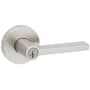 Kwikset Halifax Single Cylinder Keyed Entry Door Lever Set with Round Rose Satin Nickel