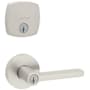 Kwikset Halifax Single Cylinder Keyed Entry Lever Set and Deadbolt Combo with SmartKey from the Midtown Collection Satin Nickel