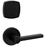 Kwikset Halifax Single Cylinder Keyed Entry Lever Set and Deadbolt Combo with SmartKey from the Midtown Collection Matte Black