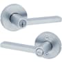 Kwikset Halifax Single Cylinder Keyed Entry Door Lever Set with Round Rose Satin Chrome
