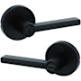 Kwikset Halifax Single Cylinder Keyed Entry Door Lever Set with Round Rose Matte Black