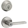 Kwikset Halifax (Round Rosette) Lever and 780 Deadbolt Combo Pack with SmartKey Satin Nickel