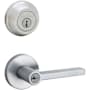 Kwikset Halifax (Round Rosette) Lever and 780 Deadbolt Combo Pack with SmartKey Satin Chrome