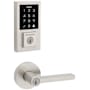 Kwikset Halifax Keyed Entry Lever Set and Electronic Keyless Entry Deadbolt Combo Pack with SmartKey from the SmartCode Deadbolts Touchscreen Collection Satin Nickel