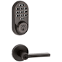 Kwikset Halifax Single Cylinder Keyed Entry Lever Set and Electronic Keyless Entry Deadbolt Combo Pack with SmartKey from the Halo Collection Venetian Bronze