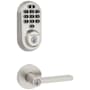 Kwikset Halifax Single Cylinder Keyed Entry Lever Set and Electronic Keyless Entry Deadbolt Combo Pack with SmartKey from the Halo Collection Satin Nickel