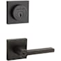 Kwikset Halifax (Square Rosette) Lever and 158 Deadbolt Combo Pack with SmartKey Venetian Bronze