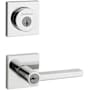 Kwikset Halifax (Square Rosette) Lever and 158 Deadbolt Combo Pack with SmartKey Polished Chrome