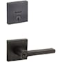Kwikset Halifax (Square Rosette) Lever and 258 Deadbolt Combo Pack with SmartKey Venetian Bronze
