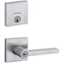 Kwikset Halifax (Square Rosette) Lever and 258 Deadbolt Combo Pack with SmartKey Satin Chrome