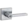 Kwikset Halifax Single Cylinder Keyed Entry Door Lever Set with Square Rose and SmartKey Satin Chrome