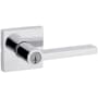 Kwikset Halifax Single Cylinder Keyed Entry Door Lever Set with Square Rose and SmartKey Polished Chrome