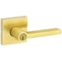Kwikset Halifax Single Cylinder Keyed Entry Door Lever Set with Square Rose and SmartKey Satin Brass