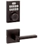 Kwikset Halifax Single Cylinder Keyed Entry Lever Set and Electronic Keyless Entry Deadbolt Combo Pack with SmartKey from the Home Connect Collection Venetian Bronze