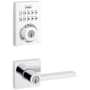 Kwikset Halifax Single Cylinder Keyed Entry Lever Set and Electronic Keyless Entry Deadbolt Combo Pack with SmartKey from the Home Connect Collection Polished Chrome