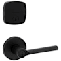 Kwikset Lisbon Single Cylinder Keyed Entry Lever Set and Deadbolt Combo with SmartKey from the Midtown Collection Matte Black