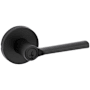 Kwikset Lisbon Single Cylinder Keyed Entry Door Lever Set with Round Rose Matte Black