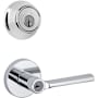 Kwikset Lisbon (Round Rosette) Lever and 660 Deadbolt Combo Pack with SmartKey Polished Chrome